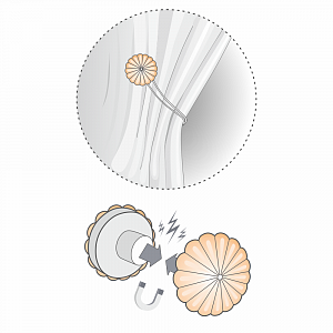 изображение магнит для кисти «медуза» ø4 см для легкого и среднего веса штор на olexdeco.ru